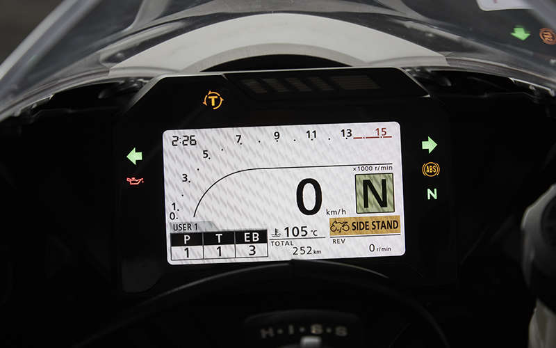 CBR1000RR Fireblade priblížený pohľad na prístrojový panel